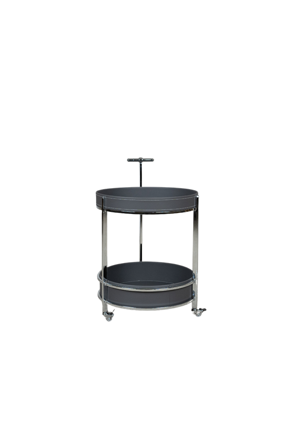 Modern Tea Trolley with Two Tier Storage and Casters - C3