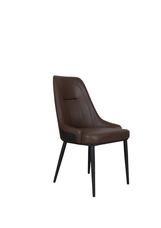 Modern Upholstered Dining Chair with Vertical Stitch Detail - 2520
