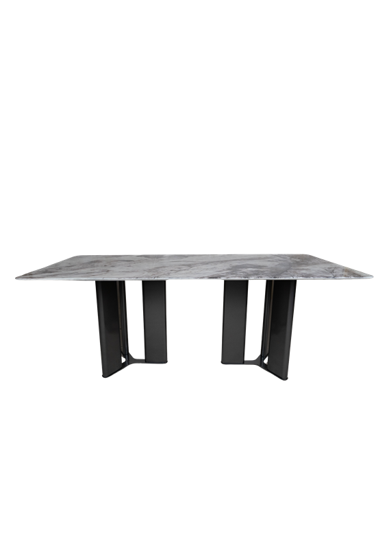 Luxury Grey Marble Dining Table Set in Pakistan - T-2519