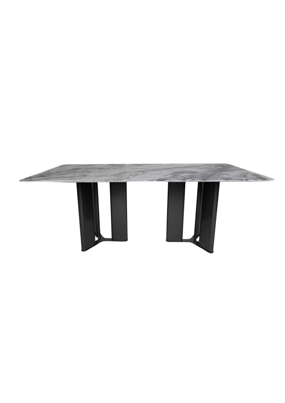 Luxury Grey Marble Dining Table Set in Pakistan - T-2519