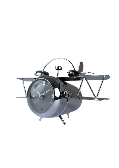 Golden Aviator Table Clock with Propeller Wings -