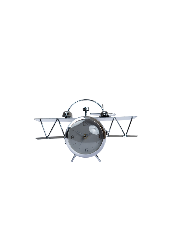 Golden Aviator Table Clock with Propeller Wings -