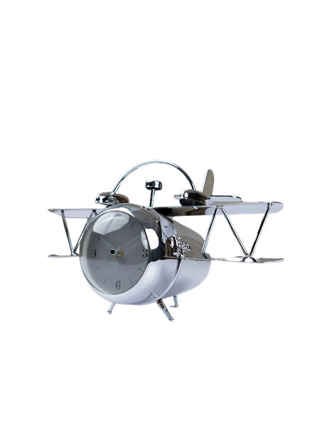 Golden Aviator Table Clock with Propeller Wings -