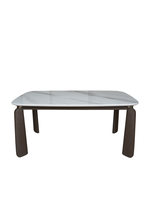 Marble Top Dining Table with Wooden Legs - T-77
