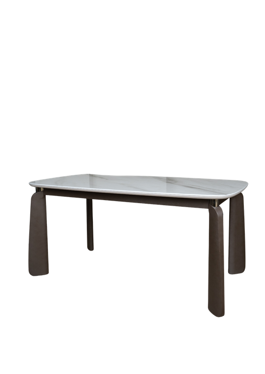 Marble Top Dining Table with Wooden Legs - T-77