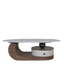 Modern Curved Wood Center Table with Storage CJ024