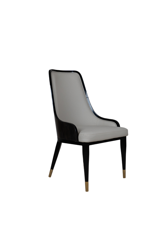 Luxury Upholstered Dining Chair with Brass Accents - 13-1 | Office Empire