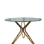Brass Cross Base Glass Center Table 110 – Modern Luxury for Your Living Space