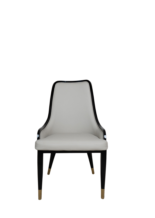 Luxury Upholstered Dining Chair with Brass Accents - 13-1 | Office Empire