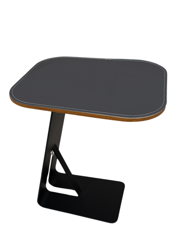 Modern C-Shaped Side Table C36 with Upholstered Top