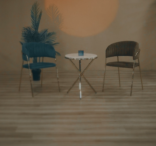 Contemporary Fabric Coffee Chair & Table Set