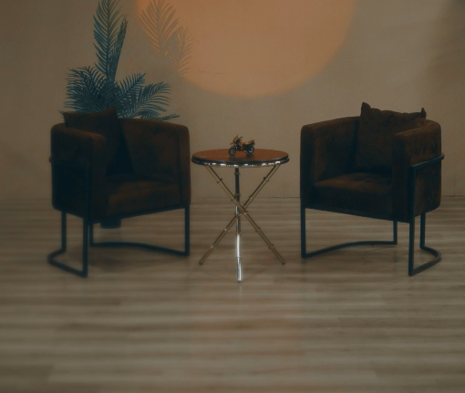 Modern Round Coffee Table with Accent Chairs Set