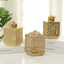 Metal Square Box Candle Holders - Golden - Décoration Pieces